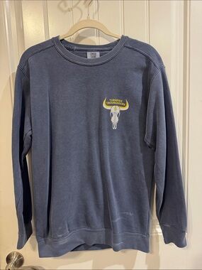 Comfort Colors Slate Blue Crewneck Sweatshirt - Turnpike Troubadours Logo